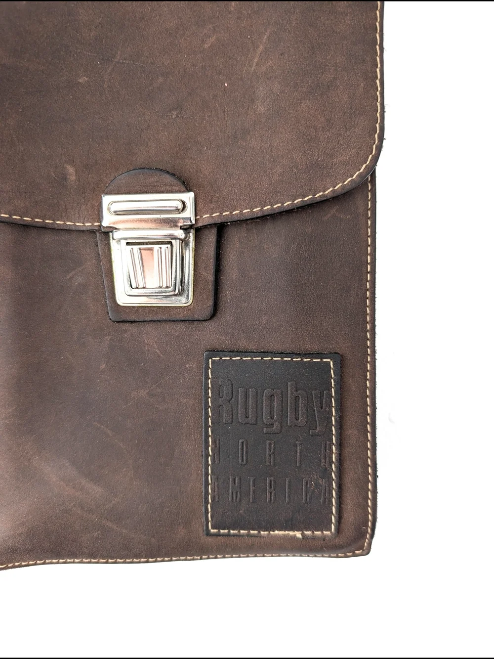 Vintage Rugby North America Leather Crossbody – Heritage Minimalist Satchel - Picture 2 of 10